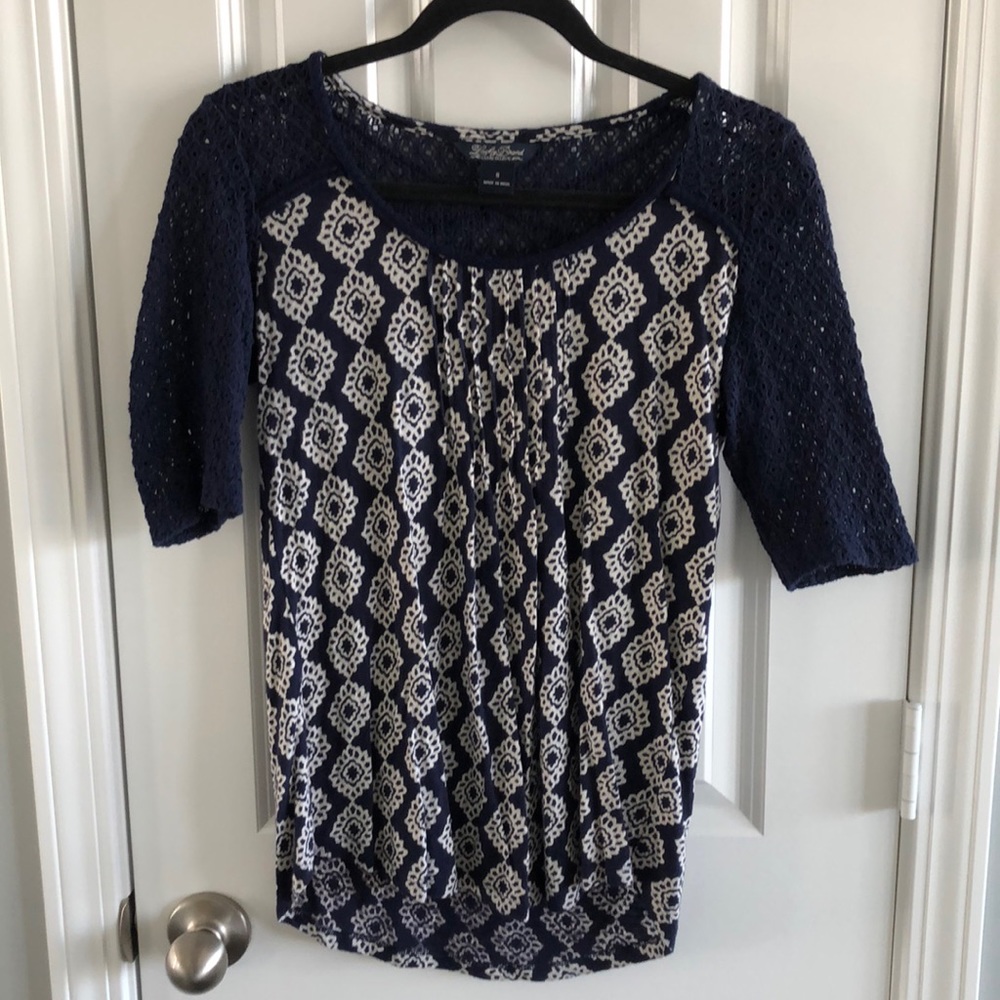 Lucky Brand mixed material top